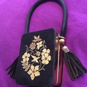 Vintage DAMASCENE cosmetic vanity handbag CHANEL